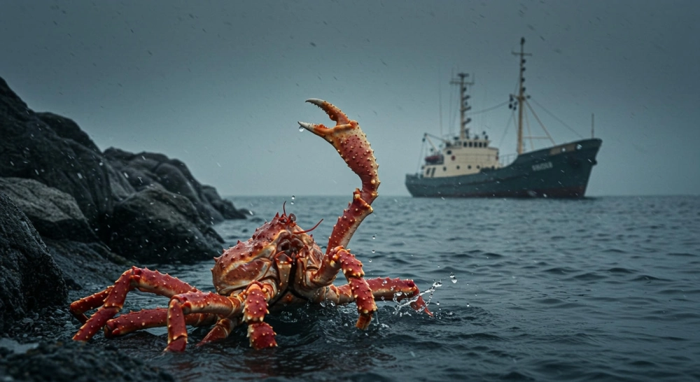 Cua hoàng đế và cua tuyết khác nhau về cấu trúc vỏ và độ dài chân