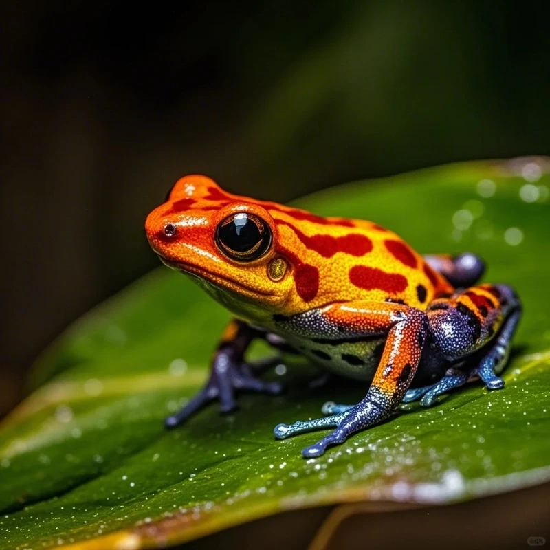 Ngắm ếch phi tiêu độc màu đỏ rực rỡ và sinh động