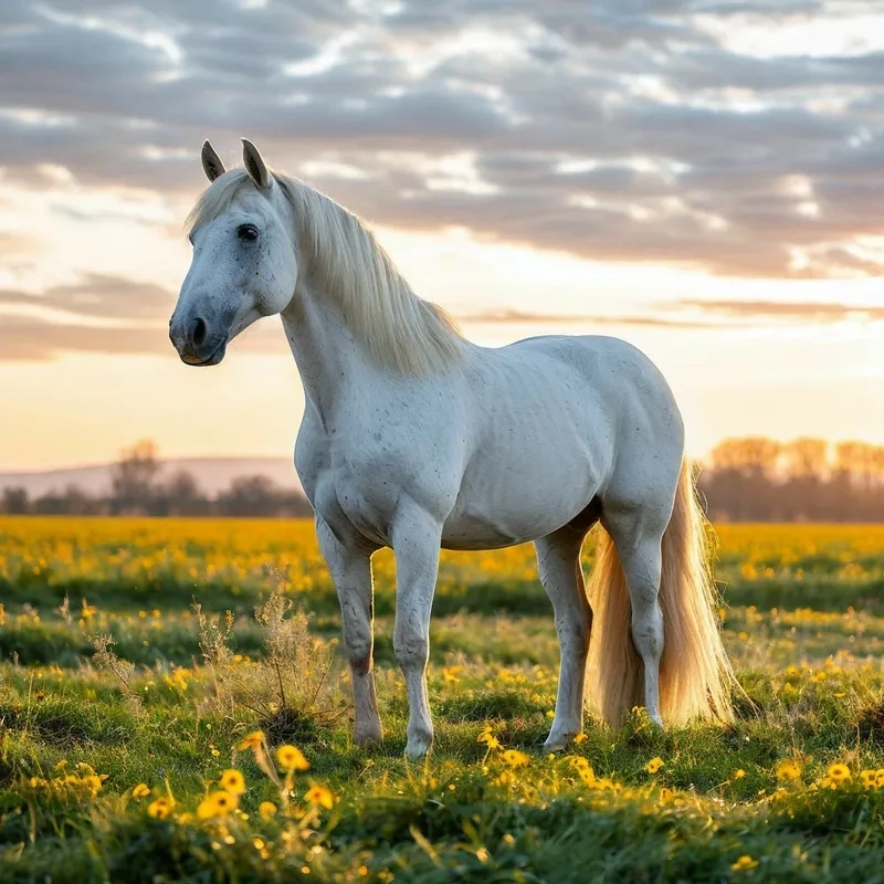 Ngắm nhìn chú ngựa bạch thuần chủng